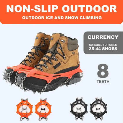 🎁Lightweight 8-Claw Ice Cleats for Shoes &amp; Boots – Anti-Slip Snow Grips
