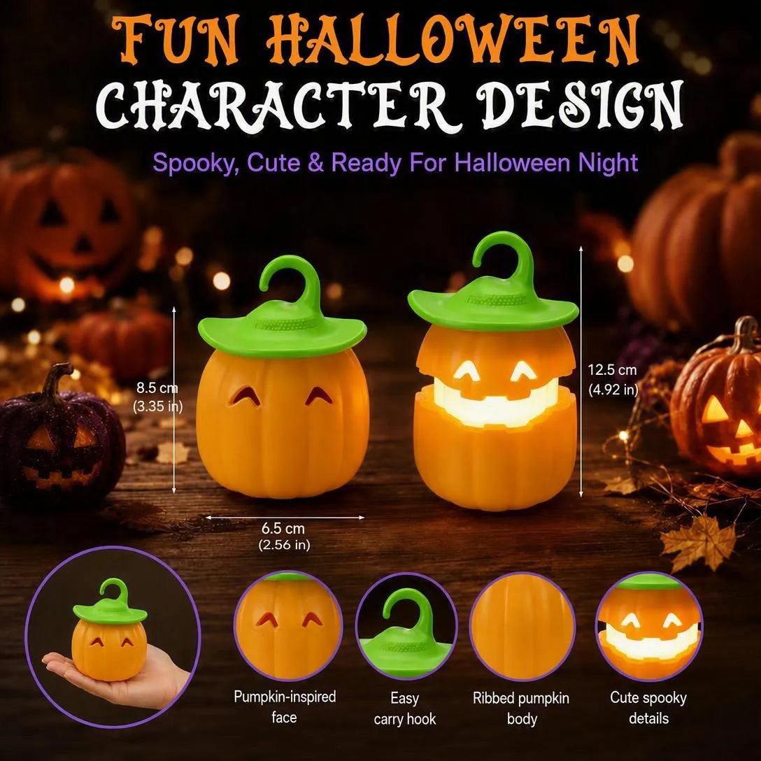 Pull-Up Halloween Lanterns With Fun LED Character Designs