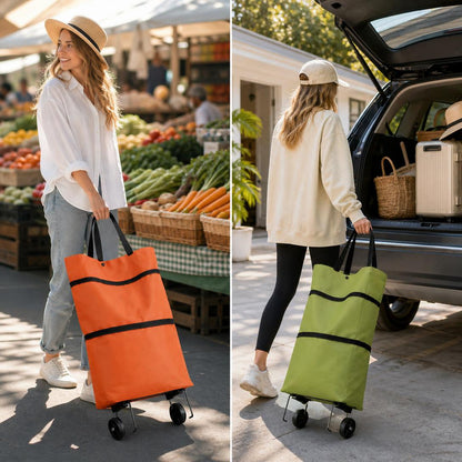 Portable Foldable Shopping Trolley Bag with Wheels