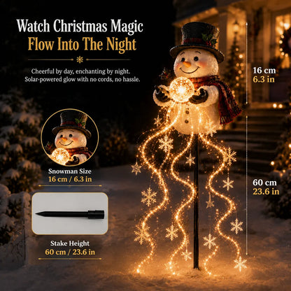 Snowman Magic Fountain Solar Christmas Light