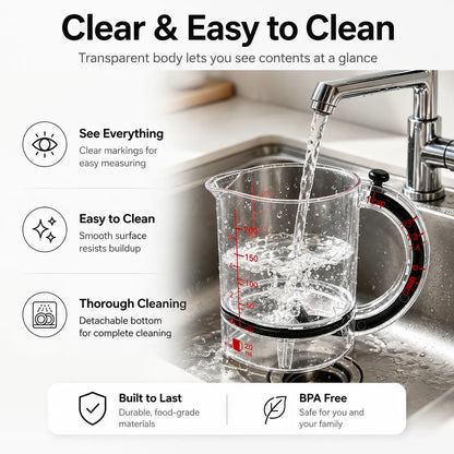Adjustable 4-in-1 Measuring Cup with Dual Scale