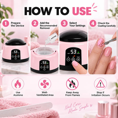 🎁Steam Gel Nail Polish Remover – Adjustable Temperature & Timer for At-Home Nail Care