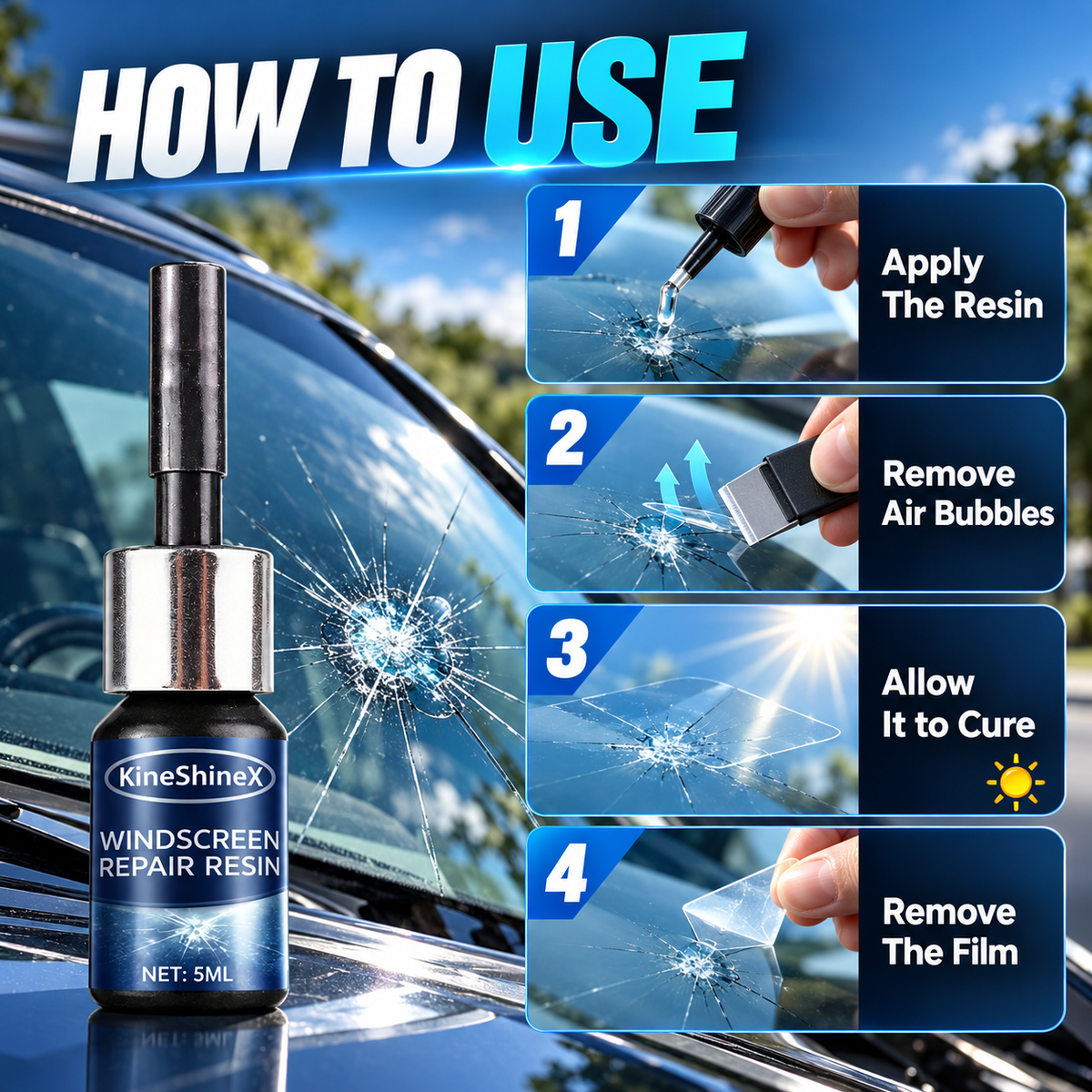 🎁Glass Crack Repair Resin – Windshield & Glass Crack Repair Kit