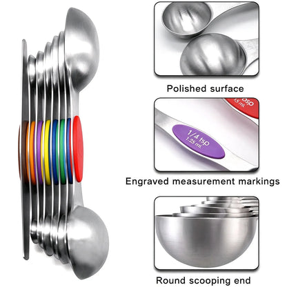 🎁9-Piece Magnetic Stainless Steel Measuring Spoon Set – Dual-Sided for Cooking & Baking