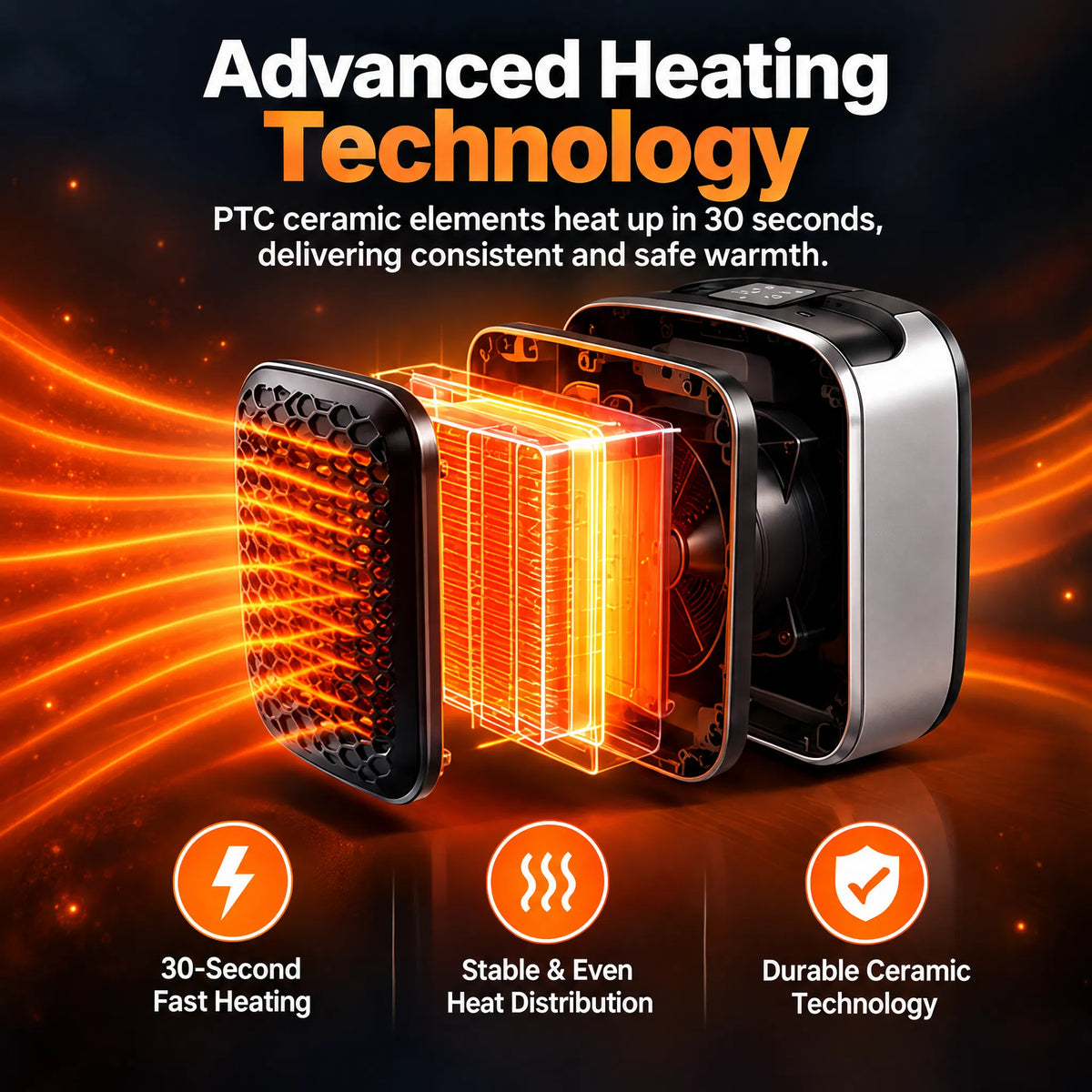 🎁Plug-In Ceramic Heater with Remote Control & Smart Thermostat