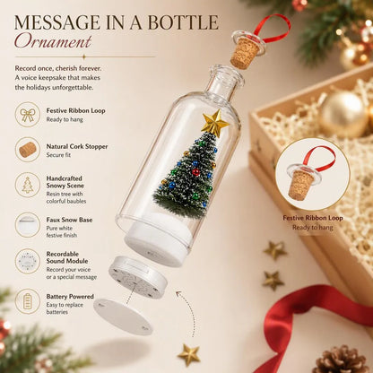Recordable Christmas Message Bottle Keepsake With Snowy Tree