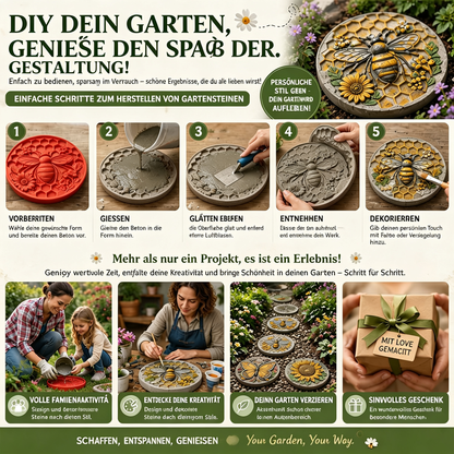 Wiederverwendbare Form für Garten-Trittsteine | DIY-Gussform für Betonkunst