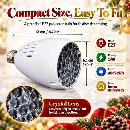 🎁E27 Rotating Christmas Snowflake Projector Light Bulb