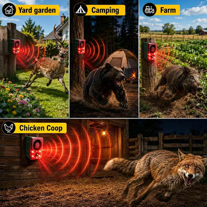 🎁Solar Motion Sensor Alarm with 130dB Siren, Flashing Light & Custom Recording