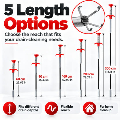🎁Flexible Four-Claw Drain Grabber &amp; Clog Remover Tool