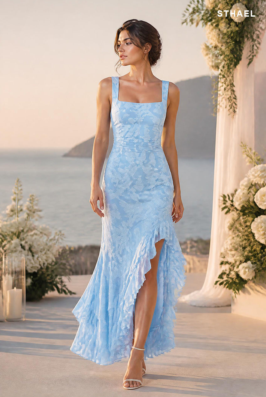 Women's Floral Embroidered Mermaid Maxi Dress