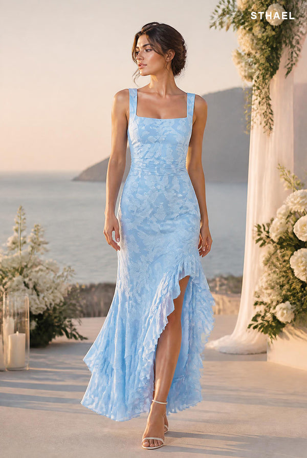 Women's Floral Embroidered Mermaid Maxi Dress