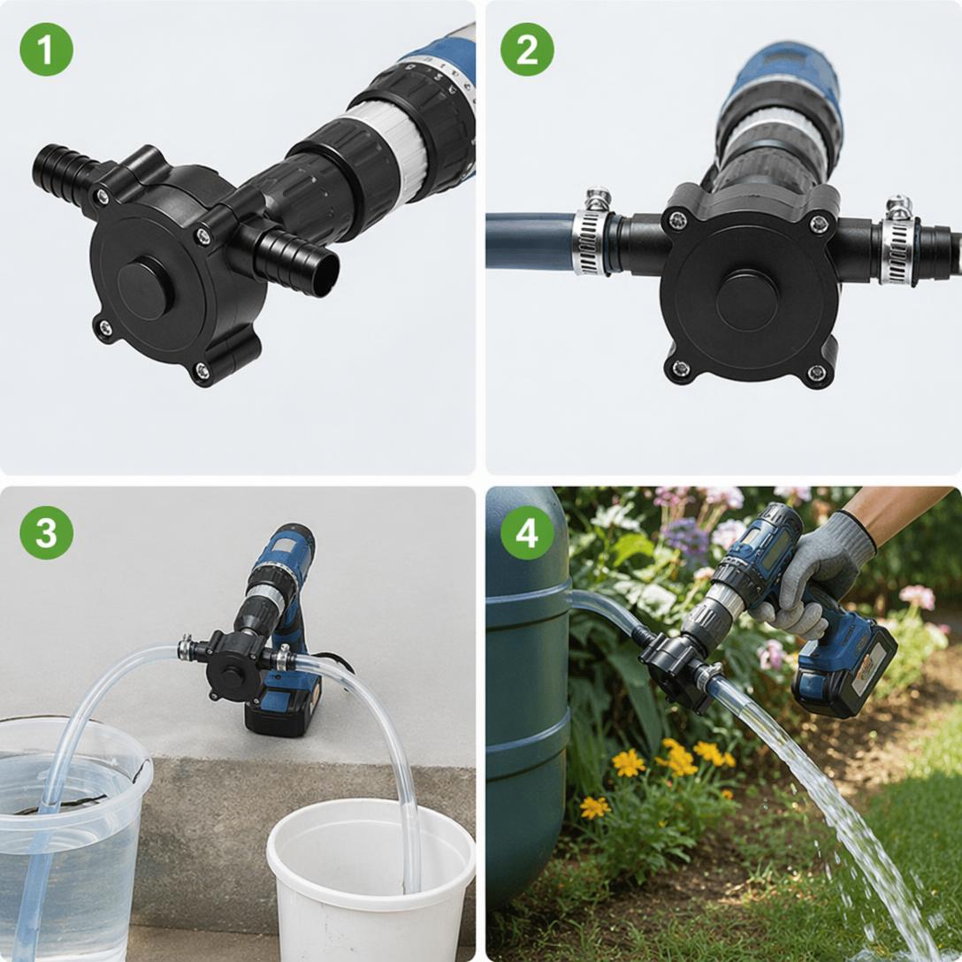 Portable Electric Drill Pump – Turn Any Power Drill into a High-Flow Water Transfer Pump