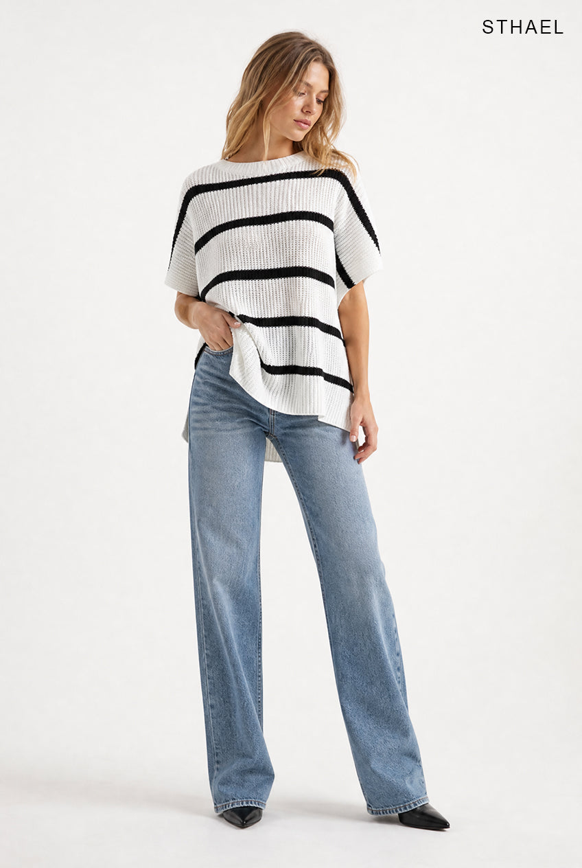 Women's Relaxed Knit Batwing Sleeve Sweater