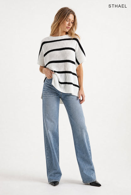 Women's Relaxed Knit Batwing Sleeve Sweater