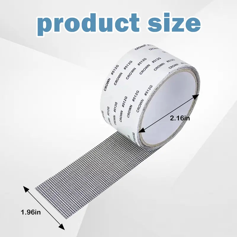 Window Screen Repair Tape – Strong Fiberglass Mesh Adhesive Patch for Door & Window Screen Fixing (2in x 78in, 2pcs)