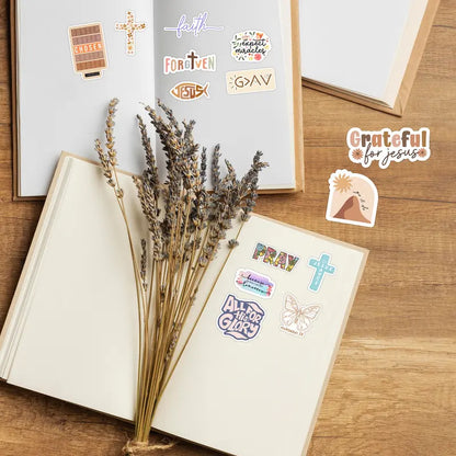 300 PCS Christian Faith Stickers – Scripture Quotes for Journals, Bible & Crafts 📜