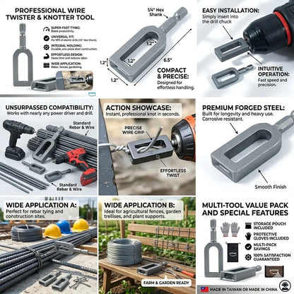 ⚡ Multifunctional Wire Twister / Knotter – High Efficiency Wire Winding Tool