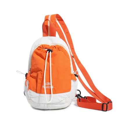 🎁Unisex Color Block Mini Backpack – Lightweight Water-Resistant Nylon Daypack