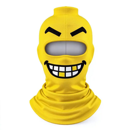🎁Funny Smiley Face Ski Mask – Lightweight Knit Winter Balaclava for Skiing & Snowboarding
