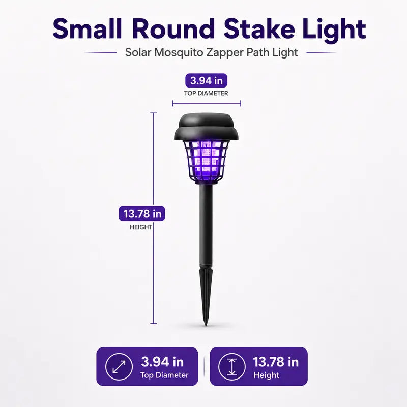Solar Mosquito Zapper Light – Outdoor Garden Stake Lamp, UV Insect Killer & Solar Pathway Light