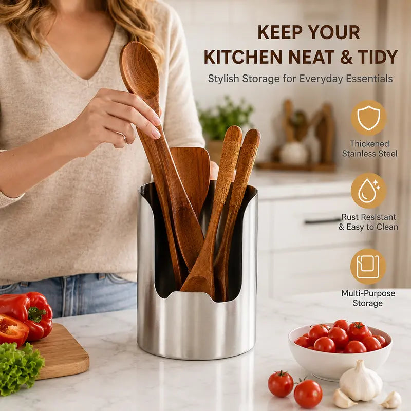 Thickened Stainless Steel Utensil Organizer
