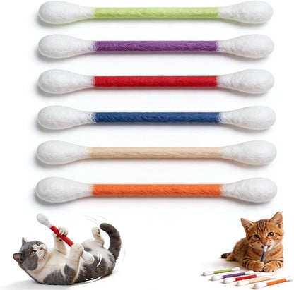 6Pack Cotton Swabs Cat Toys with Catnip