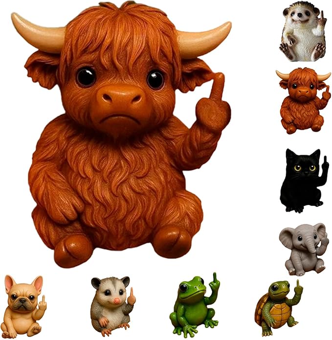 Fun Mini Middle Finger Animal Statue