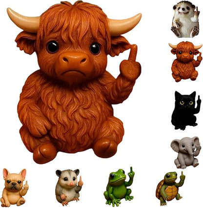 Fun Mini Middle Finger Animal Statue