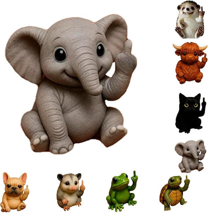 Fun Mini Middle Finger Animal Statue