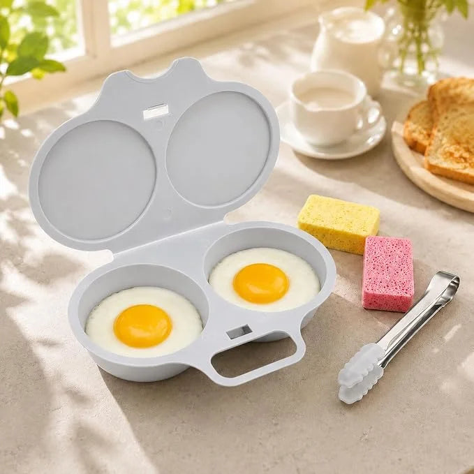 🎁2-Pack Round Microwave Omelette Maker With Dual Cavities