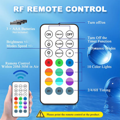 Pool Lights with Remote, 10 Color Changing Pool Lights