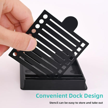 Sticky Note Stencil and Holder with Five Different Stencil