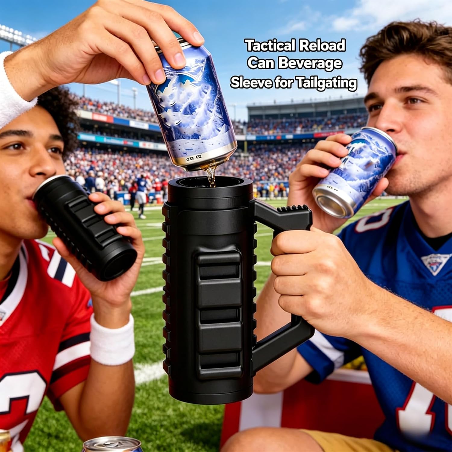 Tactical Assault Beer Can Holder – Double Can Reload Koozie for Tailgating & Outdoor Fun 🍻🔥