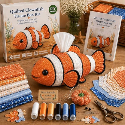 🧵 Quilted sea Animal Tissue Box DIY Kit💖