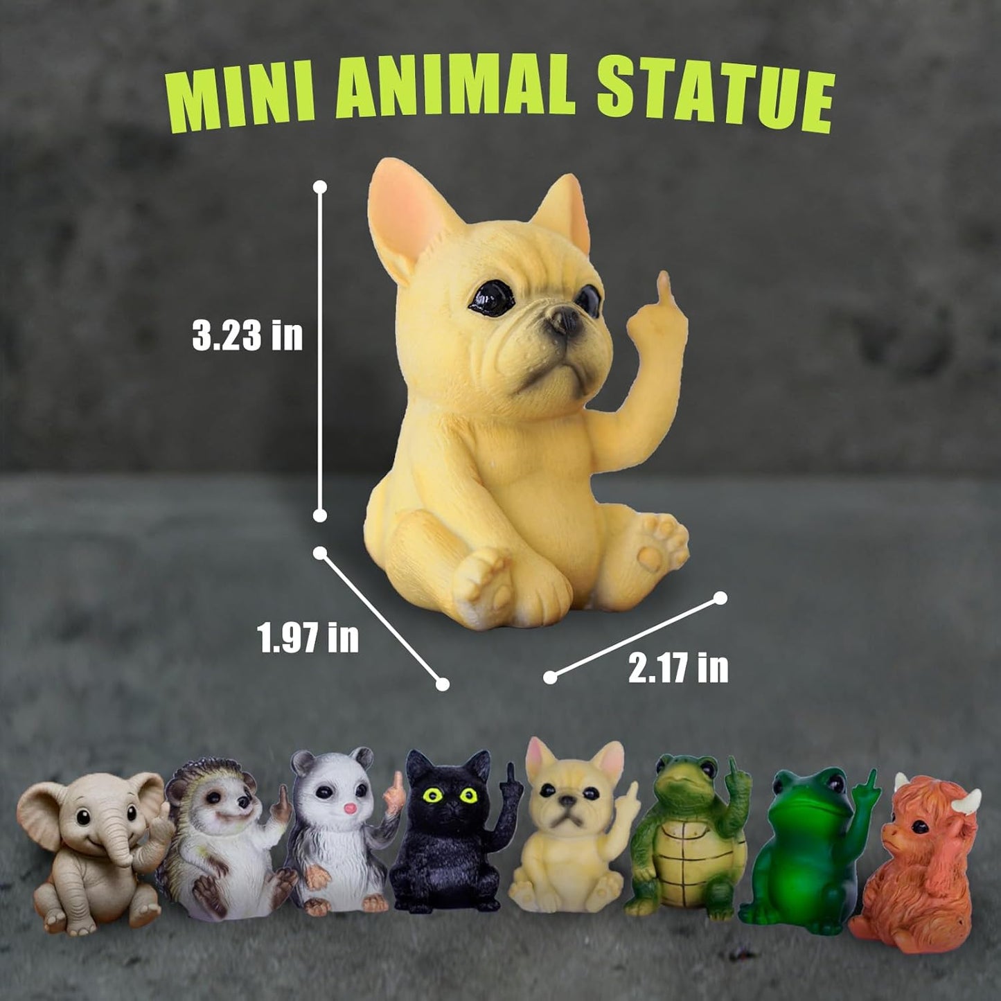 Fun Mini Middle Finger Animal Statue