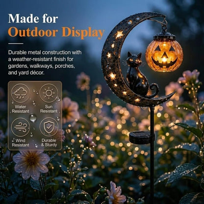 🌙 Solar-Powered Black Cat Garden Stake Light