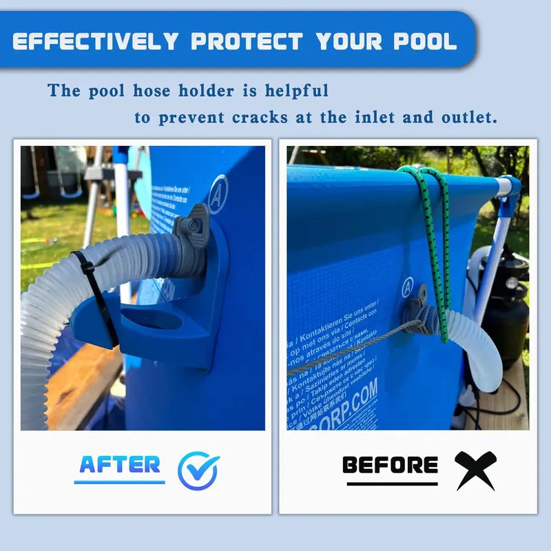 2PCS Swimming Pool Pipe Holders with Cable Ties & Hose Clamps
