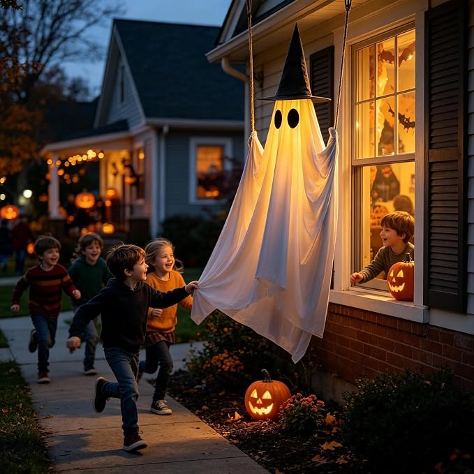 6ft Light Up Swinging Ghost with Remote Control
