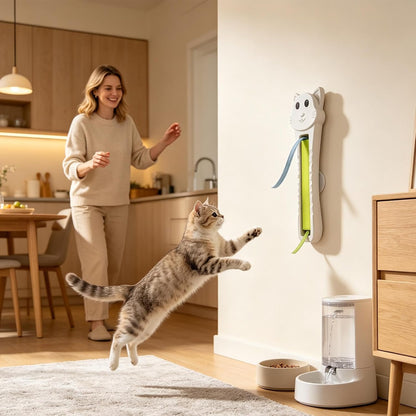 Automatic Wall-Mounted Cat Toy – Interactive Rope Teaser