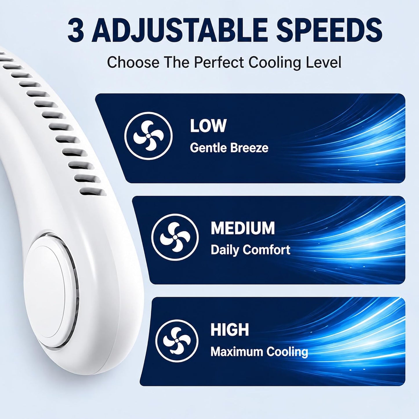 Portable Neck Fan Rechargeable 1200mAh