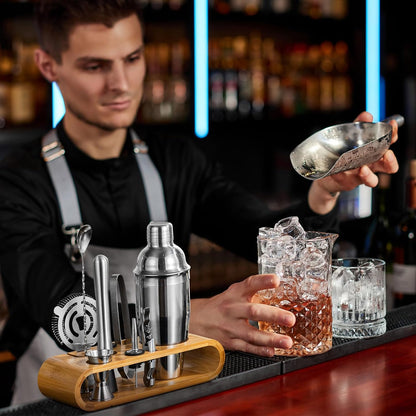 10-Piece Stainless Steel Cocktail Shaker & Bartender Kit
