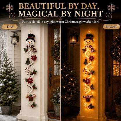 Lighted Christmas Door Hanger – Glowing Vertical Holiday Decor