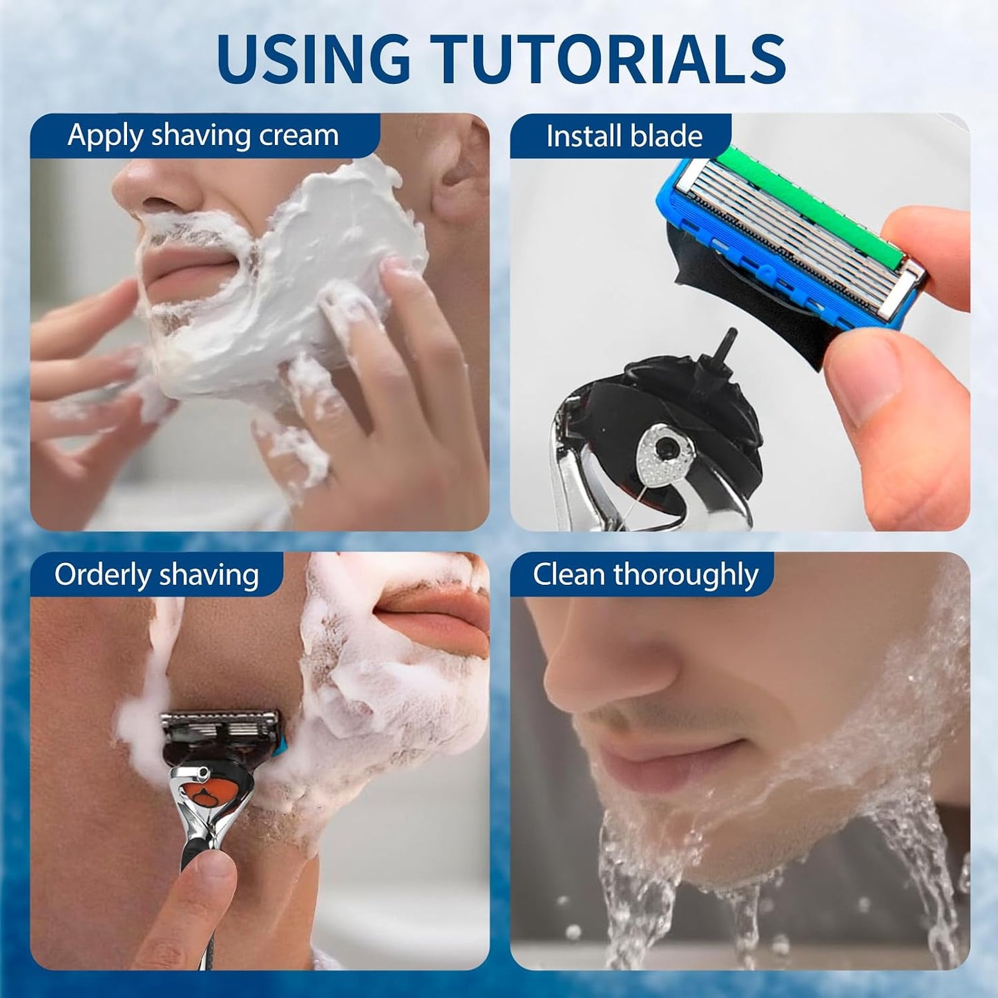 Men's Razor Blade Replacement Refills with Handle