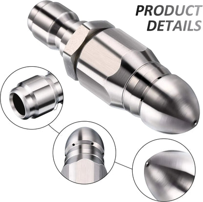 2Pcs 5000 PSI High-Pressure Sewer Jetter Nozzles With 1/4" Quick Connector