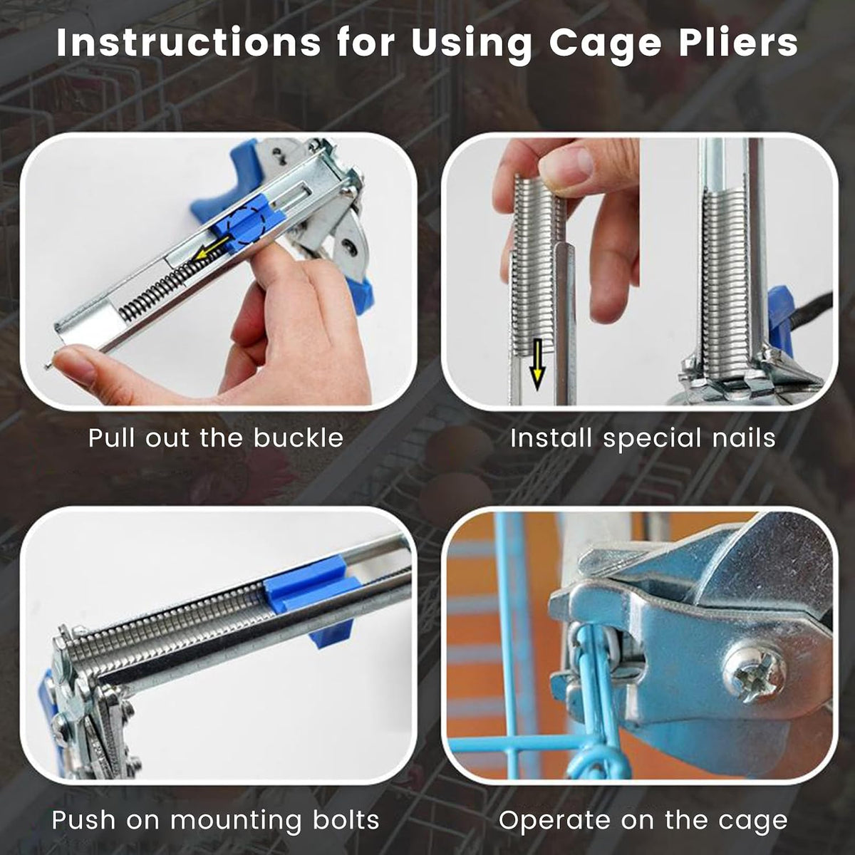 M-Type Hog Ring Pliers Kit with 1,200 Clips