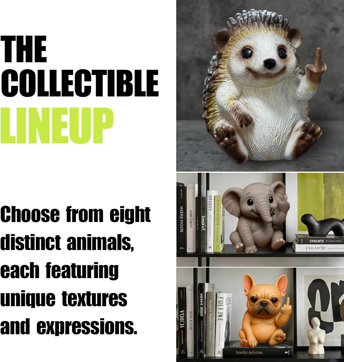 Fun Mini Middle Finger Animal Statue