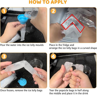 100 Disposable Ice Popsicle Mold Bags