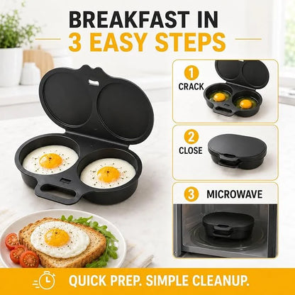 🎁2-Pack Round Microwave Omelette Maker With Dual Cavities