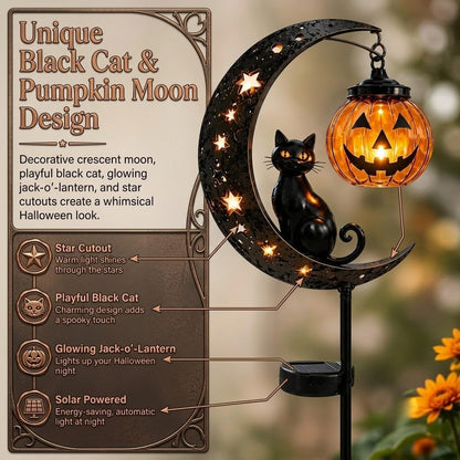 🌙 Solar-Powered Black Cat Garden Stake Light